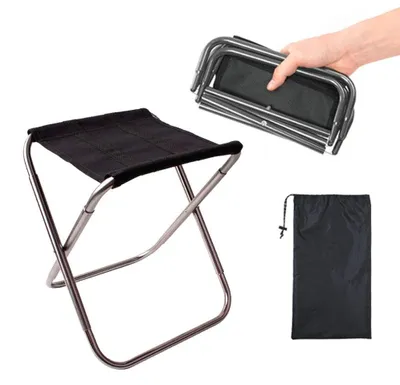 Immagine prodotto di Sgabello pieghevole da esterno - Sgabello pieghevole in alluminio, portatile