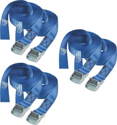 Produktbild von BASI - Spanngurt 6er Set - SG 306 - Blau - mit Klemmschloss -  -  Zurrkraft 100 kg - 3x0004-0306