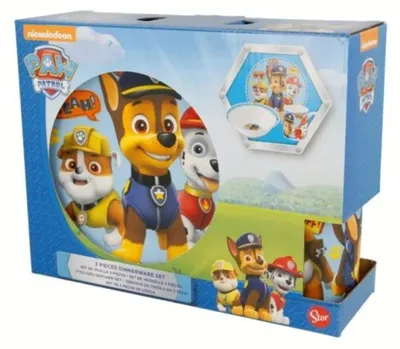 Produktbild von Paw Patrol 3-teiliges Keramikgeschirr-Set (flacher Teller, tiefer