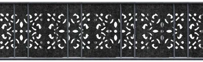 Produktbild von Doppelstab Sichtschutz zaun|zu Design-Vlies Streifen Nachbildung Ornament Zaunblende Schwarzgrau 2,6m