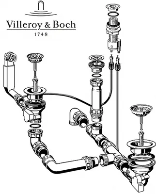 Produktbild von Ab- und Überlaufgarnitur für Villeroy und Boch Eckspüle Solo