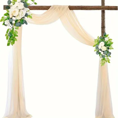 Chiffon-Vorhang für Hochzeitsbogen, 75x600 cm, Champagner