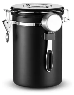 Produktbild von 1,8L Kaffeebehälter luftdichter Kaffeekanister, Luftdichte Edelstahl Kaffeedose mit Datumsanzeige, für Kaffeebohnen, Zuckermehl, Pulver, Tee, Zucker