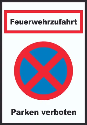 Produktbild von Feuerwehrzufahrt Parken verboten Schild A4 (210x297mm)