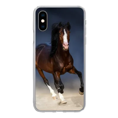 Produktbild von MuchoWow® Handyhülle Schutzhülle Hülle für iPhone X Pferde - Tiere - Sand Silikon Softcase Handy Hülle - Handyhülle