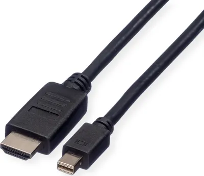 Produktbild von ROLINE Mini DisplayPort Kabel, Mini DP-HDTV, ST/ST, schwarz, 3 m