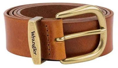 Zdjęcie produktu dla WRANGLER - Pasek męski - 100% skóra - Prosty pasek - Kolor: Cognac