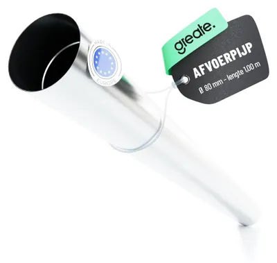 Obrázok produktu pre Pozinkovaná dažďová rúra, priemer 80 mm, dĺžka 1 meter