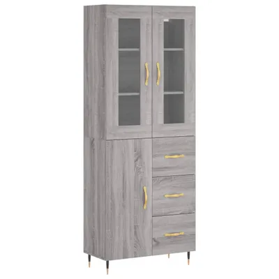 Produktbild von Highboard Grau Sonoma 69,5x34x180 cm Holzwerkstoff