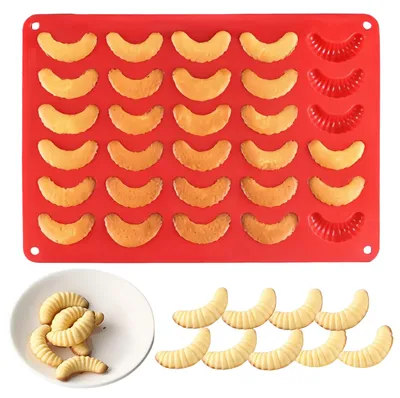 Silikon-Backform, 30 Mulden, rot, 35x25x3 cm, BPA-frei