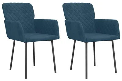 Image de Ensemble de 2 chaises de salle à manger en velours avec accoudoirs