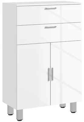 Produktbild von Badezimmerschrank, Badkommode, 2 Schubladen, verstellbares Regal, Weiß