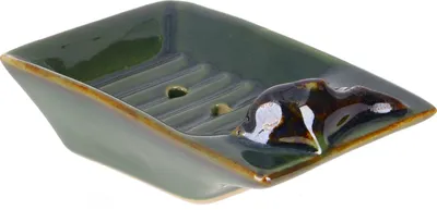Produktbild von Exotische Keramik Seifenschale - Delfin/grün, Blau, 3*12,5*7 cm, Seifenschalen