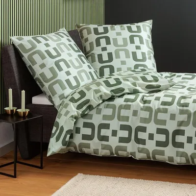 Produktbild von Janine Mako-Satin Bettwäsche J.D. 87119 155x200 cm + 80x80 cm salbeigrün