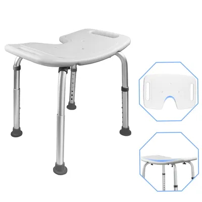 Produktbild von NAIZY Aluminium Höhenverstellbar Badhocker Duschstuhl Duschhilfe Duschsitz Badsitz Duschhocker für die professionelle Pflege (Modell B)