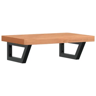 Produktbild von Waschbeckenregal Wandmontage Stahl und Massivholz Buche
