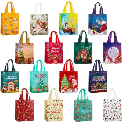 Immagine prodotto di Sacchetti regalo di Natale riutilizzabili - 16 pezzi