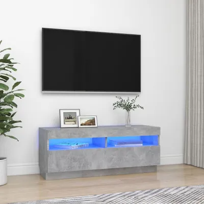 Immagine prodotto di The Living Store Mobile TV con illuminazione LED grigio cemento 100x35x40 cm