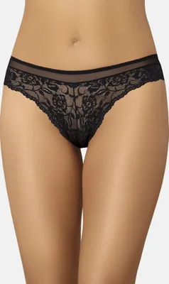 Zdjęcie produktu dla Teyli Figi brazylijskie z kwiatową koronką Lulu Female 315 czarne S