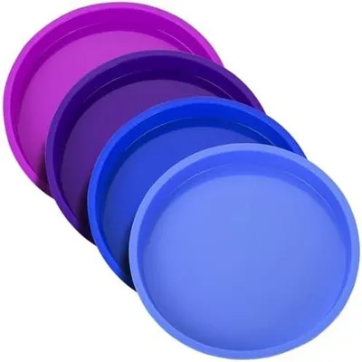 Produktbild von Silikon Kuchenformen Rund Schichtkuchen Backform 20cm: 8 Zoll Backformen Set Regenbogen Kuchenform Auslaufsicher Backform Backen Geschichtet Antihaft BPA-Frei für Geburtstagsfeier Hochzeitstag 4 Stück