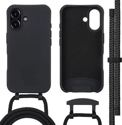 Image de imoshion Color Backcover avec cordon amovible et MagSafe pour Apple iPhone 16 - Noir