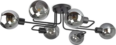 Produktbild von Deckenlampe Pendellampe Kugel Schwarz Grau Weiß (N100-EK6)