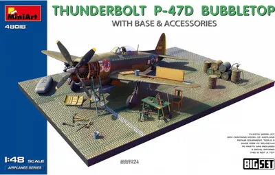 Imagen del producto de Kit de maquete MiniArt, escala 1:48, para la creación de un diorama del avión Thunderbolt P-47D "Bubbl".