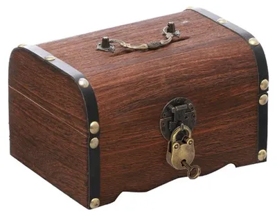 Imagen del producto de Solidchoice - Caja de madera con cerradura y llave, ideal para almacenamiento y decoración