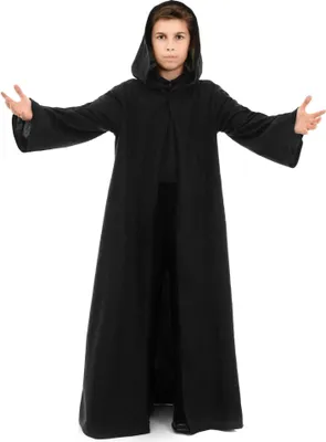 Produktbild von Lange Robe schwarz Kindergröße: 164-176