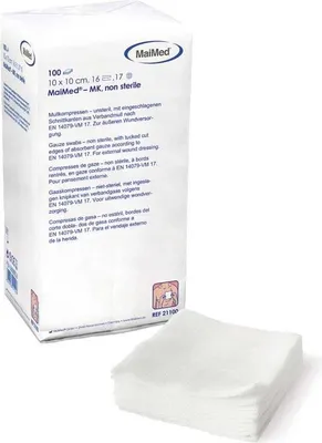 Produktbild von MaiMed MK Mullkompressen, unsteril, 16-fach 10x10cm 100St