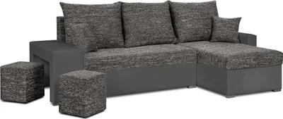 Produktbild von Ecksofa mit Schlaffunktion HUBERT2 - Grau/grau