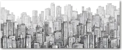 Produktbild von Tulup® Glas-Bild Wandbild aus Glas - 125x50 - Wandkunst - Wandbild hinter gehärtetem Sicherheitsglas - Dekorative Wand für Küche & Wohnzimmer  - Sehenswürdigkeiten & Architektur - Wolkenkratzer - Grau