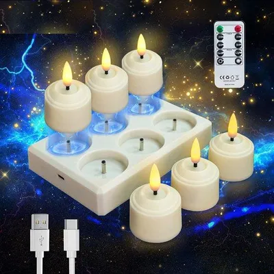 Obrázok produktu pre Elektronická LED svietidlo, dobíjateľné, USB, teplá biela, 4 x 5,8 cm.
