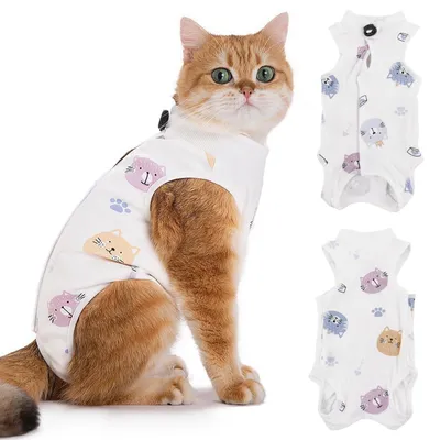 Produktbild von Chirurgischer Schutzanzug für Katzen, atmungsaktiv und mit Anti-Leck-Halskragen