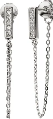 Produktbild von Ohrhänger 925 Sterling Silber 10 Zirkonia Ohrringe Ohrstecker Silberohrringe