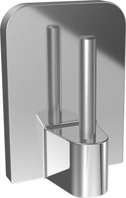 Produktbild von Interdeco Klebehaken mit Metallstift / Klebebefestigung für Vitragestangen Chrom, Pack. 4 Stück