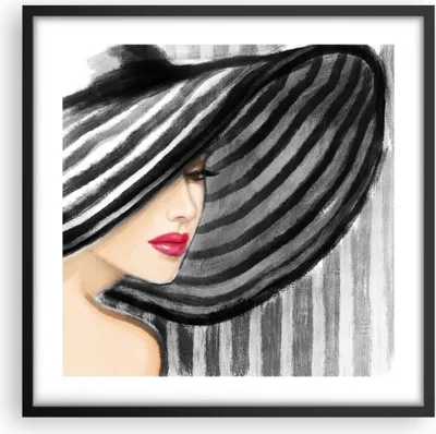 Produktbild von Gerahmtes Poster - Schwarzer Rahmen - frau stil mode - 50x50 cm - Wand Bild - Wanddeko - Wandbilder - Kunstposter - Wandposter - Bilderrahmen - Bilder - Kunstdruck - Wandbild - P2BAC50x50-3926