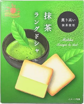 Produktbild von Nikko Langue de Chat Keks mit Matcha Geschmack 45g