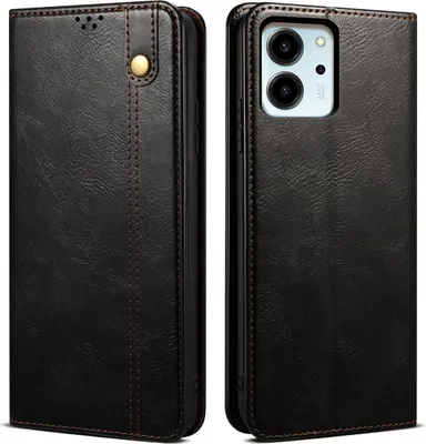 Image de Etui pour Honor 80 SE, étui en cuir avec fonction stand noir