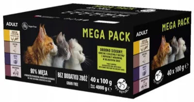 Produktbild von PETREPUBLIC Mega Pack Chicken with veal duck turkey beef - nassfutter für Katzen - 40x100g