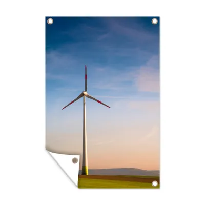 Obrázek produktu pro MuchoWow® Zahradní plakáty - Osamělá větrná turbína na venkově - 180x120 cm - Zahradní dekorace