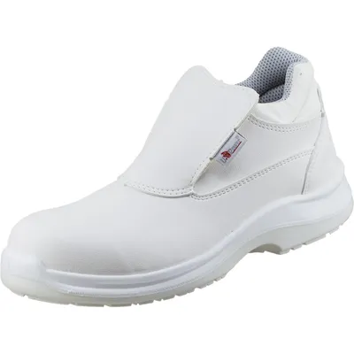A white safety shoe is shown against a white background.