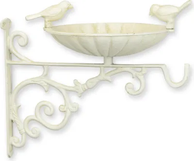 Produktbild von Vogeltränke Gusseisen mit Haken altweiß Replikat Retro Design Dekoration