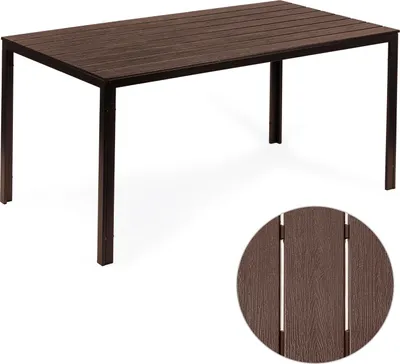 Produktbild von Homelux 6 Sitzer Gartentisch 156x78 cm Polywood braun
