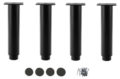 Möbelfüße Metall, verstellbar, 4 Stück, Schwarz, 25-42 cm