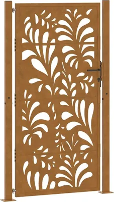Produktbild von vidaXL Gartentor 100x175 cm Verwitterungsstahl Wellendesign