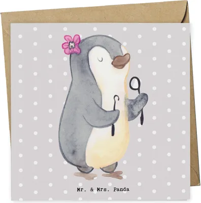 Produktbild von Mr. & Mrs. Panda Glückwunschkarte Zahnmedizinische Fachangestellte Herz - Grau Pastell - Geschenk, faltkarte, Grußkarte, Klappkarte, doppelkarte, anlasskarte