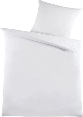 Produktbild von Bettwäsche 100% Baumwolle, Renforce, 135x200 + 80x80cm, weiß, uni/einfarbig