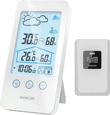 Produktbild von SENCOR SWS 3000 W - Meteorologická stanice, měření teploty a vlhkosti, měsíční fáze, opakované buzení