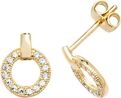 Image de Boucles d'Oreilles Femme Or 375/1000 avec Oxyde de Zirconium - 9mm*7mm; TRS27317